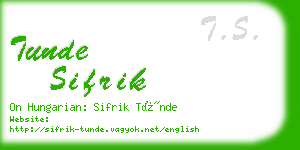 tunde sifrik business card